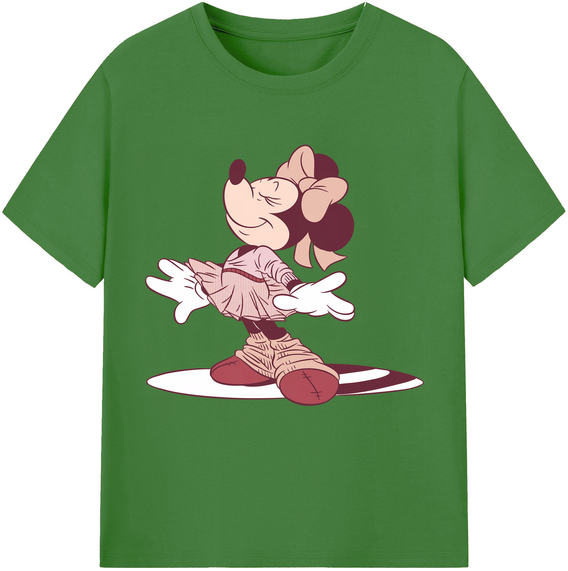 （画像用） ミッキーマウス Mickey Mouse レディースカジュアルプリントTシャツ（綿100％）